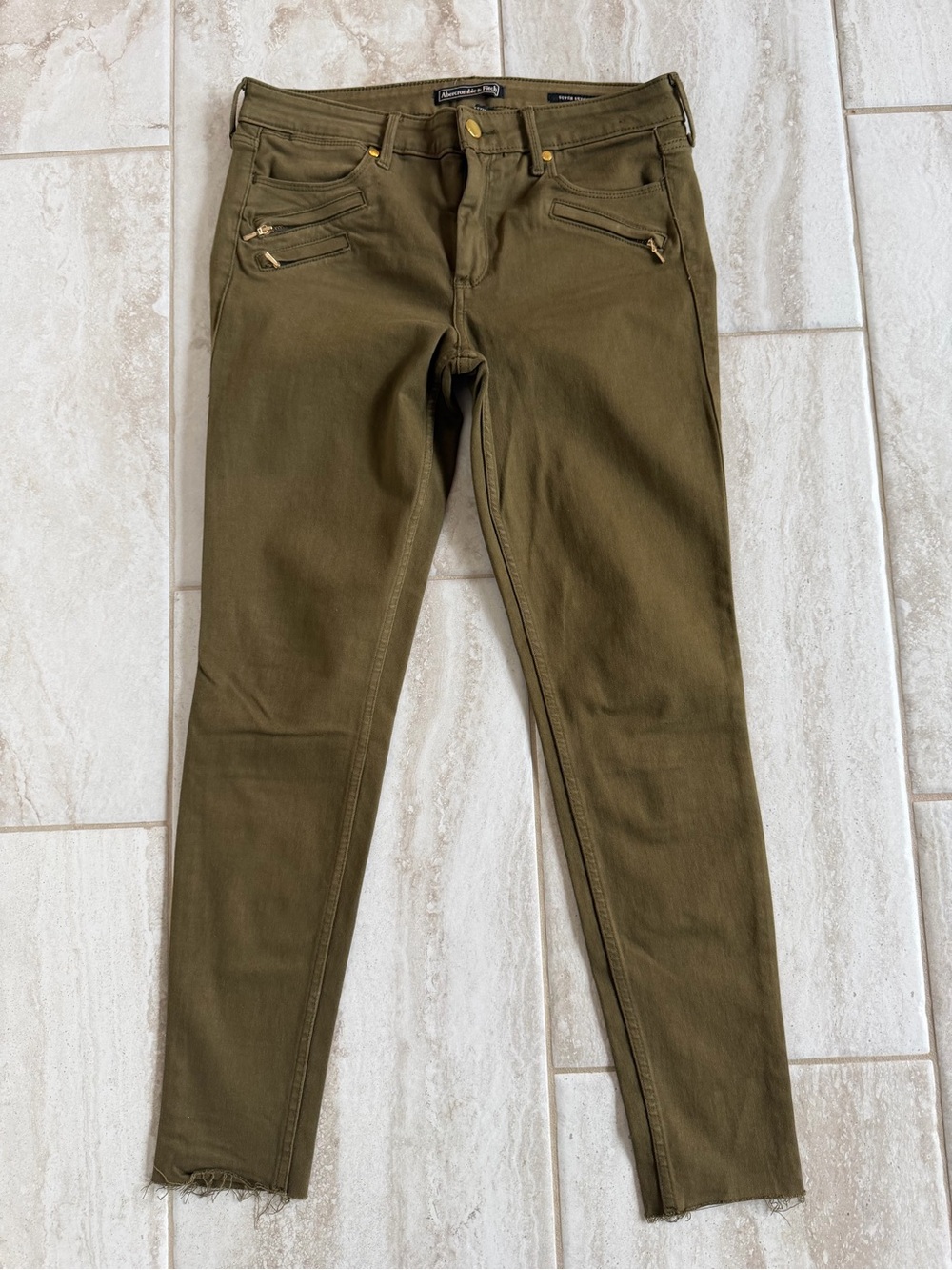 Abercrombie & Fitch Olive Green Skinny Jeans